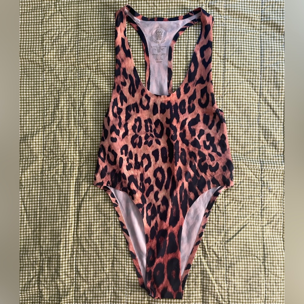 NWOT We Are Hah Leopard Swim or Bodysuit - Picture 4 of 9
